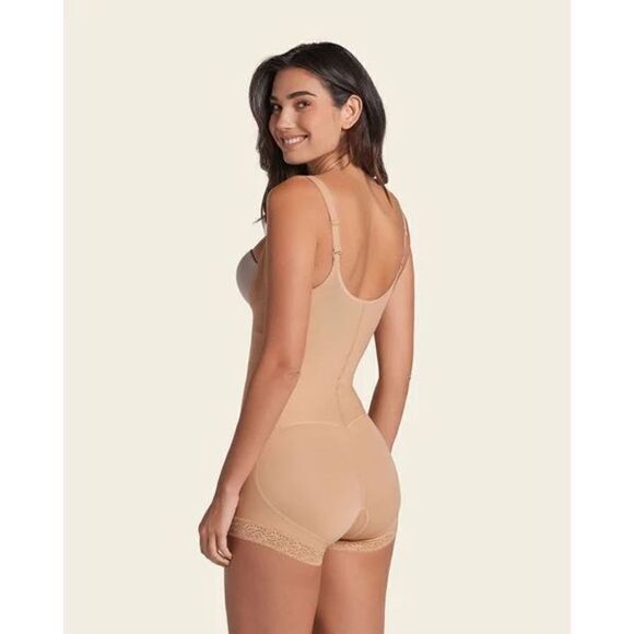 LEONISA SHAPEWEAR NWT Open Bust Firm Compression Body Shaper Boyshort XS - Picture 6 of 7